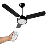 Ventilador Led Controle Remoto Tron Pás Mdf Pretas - 127v Cor Da Estrutura Preto Cor Das Pás Preta Diâmetro 98 Cm Frequência 60 Hz Material Das Pás Madeira Quantidade De Pás 3