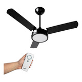 Ventilador Led Controle Remoto Tron Pás Mdf Pretas - 220v Cor Da Estrutura Preto Cor Das Pás Preta Diâmetro 98 Cm Frequência 60 Hz Quantidade De Pás 3