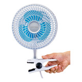 Ventilador Mini 20cm Ventisol Base/clip Branco/azul Pessoal