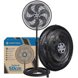 Ventilador Osc Coluna Turbo 6p 50cm Preto 127v Ventisol