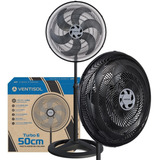 Ventilador Osc Coluna Turbo 6p 50cm Preto 220v Ventisol