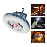Ventilador Recarregável Barraca Viagem Led Lanterna Portátil