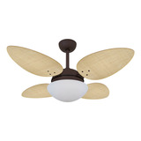 Ventilador Teto Volare Marrom Vd42 Pétalo Palha Natural 110v