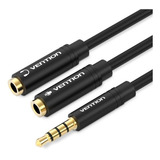 Vention - Cabo Adaptador P3 4 Vias P/ Fone + Microfone 30cm