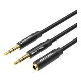 Vention - Cabo Adaptador P3 Fêmea Headset X 2 P2 60cm Audio