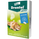 Vermífugo Drontal Plus Gatos 4kg Caixa Com 4 Comprimidos