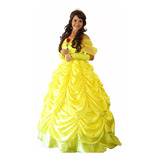 Vestido Adulto Fantasia Da Princesa Bela / Fera Luxo +luva