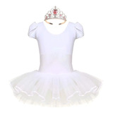 Vestido Bailarina Infantil Para Balé Luxo + Saia + Tiara