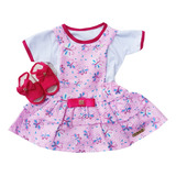 Vestido Bebê Jardineira Infantil Menina Kit 3 Pçs Luxo