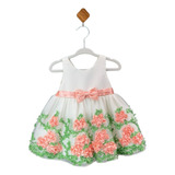 Vestido Bebe Menina Festa Daminha Casamento Batizado Luxuoso