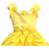 Vestido Bela E A Fera Princesa Luxo Infantil E Coroa E Luvas