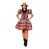 Vestido Caipira Adulto Fantasia Adulto Festa Junina Quermese