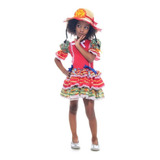 Vestido Caipira Infantil Luxo Original Chapéu