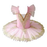 Vestido Collant Ballet Fantasia Bailarina Rosa Bale Tutu Azu