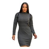 Vestido Curto Tubinho Pied Poul Jacquard Inverno São João