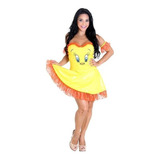 Vestido De Carnaval Adulto Feminino Piu Piu Looney Tunes