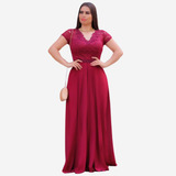 Vestido De Festa Madrinha Com Manguinha Soltinho Plus Size