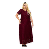 Vestido De Festa Plus Size Longo De Renda Roupa Feminina