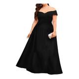 Vestido De Formatura Longo Plus Size Preto Marsala Rodado