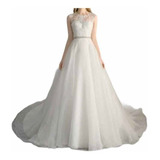 Vestido De Noiva Renda E Tulle Belíssimo Estilo Princesa