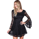 Vestido De Renda Curto- Vestido De Festa Tule Transparência