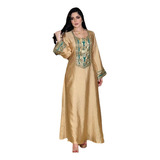 Vestido Do Oriente Médio Com Lantejoulas Bordadas Em Ouro