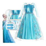 Vestido Fantasia Frozen Infantil Elsa Com