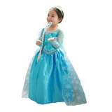 Vestido Fantasia Infantil Elza Disney Frozen Pronta Entrega 