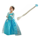 Vestido Fantasia Infantil Elza Frozen Pronta