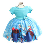 Vestido Fantasia Infantil Frozen Elsa C/