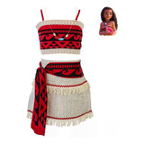 Vestido Fantasia Infantil Moana Princesa Com Colar Luxo