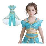 Vestido Fantasia Jasmine Infantil Luxo Disney
