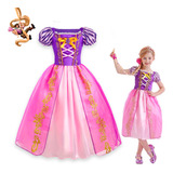 Vestido Fantasia Princesa Infantil Rapunzel