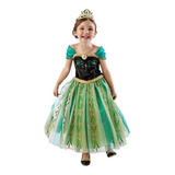 Vestido Fantasia Princesas Promoção Frozen Fever Ana (verde)