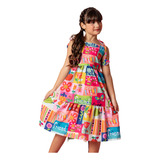 Vestido Feminino Infantil Menina Festa Blogueirinha Babado