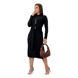 Vestido Feminino Inverno Moleton Lanzinha Manga Blusão Moda