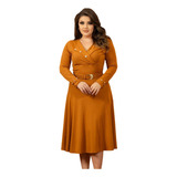 Vestido Feminino Moda Evangélica Midi Boneca Rodado Promoção