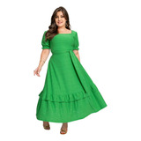 Vestido Feminino Moda Evangélica Midi Boneca Rodado Renda Princesa Festa Social Madrinha Barato Promoção 
