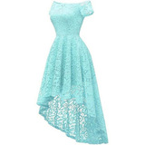 Vestido Feminino Mullet Em Renda Decote Ombro A Ombro D103