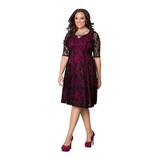Vestido Feminino Plus Size De Festa Em Renda Pronta Entrega