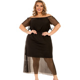 Vestido Feminino Plus Size Verao Soltinho Elegante Festa 