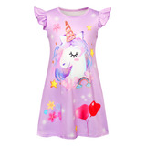 Vestido Feminino Unicorn Ice Silk Nightdress Loungewear 8074