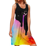 Vestido Femininosem Mangas Dealgodão Sem Costas Sexy Ecasual