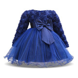 Vestido Festa Batismo Manga Longa Inverno Oferta Infantil