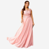 Vestido Festa Casamento Bordado Manga Marinho Rose Tiffany