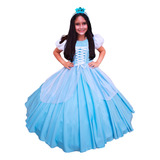 Vestido Festa Fantasia Princesa Cinderela Infantil