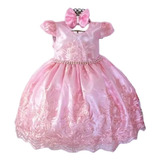 Vestido Festa Infantil Rosa Bebê Princesa