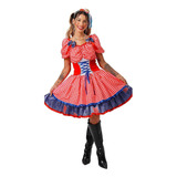 Vestido Festa Junina Feminino Espartilho Quadrilha Look 2023