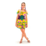 Vestido Festa Junina Roupa Feminina Caipira Caipirinha 2023