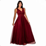 Vestido Festa Longo Madrinha, Marsala Casamento Brilho